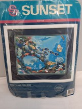 Sunset Crewel Kit 11074 Beauty &amp; The Reef 14” x 11” - Opened Kit Complete - $9.89