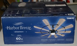 Harbor Breeze 2599787 Henderson 60 Inch Indoor Matte Black Finish Ceiling Fan - £316.53 GBP