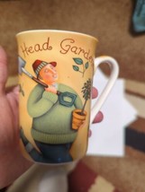 Head Gardener Kent Pottery Coffee Tea Mug Cup Garden Tools Spring Yellow Pruning - £14.52 GBP
