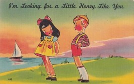 Boy Girl at Sunset by Lake I&#39;m Looking for a Little Honey Like You Postcard D42 - £2.37 GBP