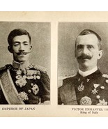 1914 WW1 Print Japan Emperor &amp; Victor Emmanuel III Antique Military Coll... - £27.68 GBP