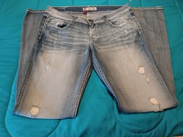 BKE Buckle Star Flare Jeans Womens 31×33 Denim Mid Rise Stretch Distress... - £32.43 GBP