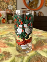 Vintage 70s 12 Days of Christmas Drinking Glass 2nd Day Turtle Doves Rep... - $9.00