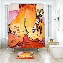 Calvin And Hobbes 08 Shower Curtain Bath Mat Bathroom Waterproof Decorative - £18.37 GBP+