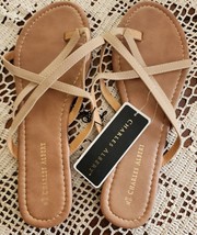 Charles Albert ~ Thong ~ Slip On ~ Strappy Sandals ~ TAN ~ Ladies&#39; XL (1... - £11.85 GBP