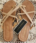 Charles Albert ~ Thong ~ Slip On ~ Strappy Sandals ~ TAN ~ Ladies&#39; XL (1... - $282.30 MXN