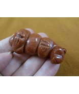 Y-OTT-LA-714) orange Goldstone Sea Otter gemstone carving figurine littl... - $331.81 MXN