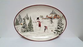 NEW RARE Williams Sonoma Large Snowman Oval Serving Platter Large: 17 1/... - $179.99