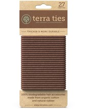 BIODEGRADABLE Elastic Hair Ties for Women &amp; Men - Organic No Crease Brown Hair T - $14.80