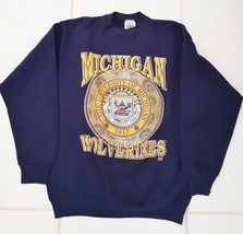Vintage Michigan Wolverines 20/20 Sport Pullover Sweatshirt Navy USA Large - £55.62 GBP