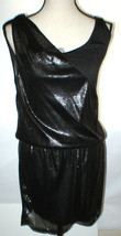 Womens M New Bar III Black Sequin Tank Dress Mini Party Short Date Blouson Cute - £22.01 GBP