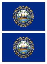 x2 New Hampshire NH State Flag Car Truck Window Bumper Sticker Decal 4&quot; - £3.35 GBP