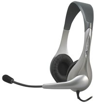 Cyber Acoustics AC-202B Silver Stereo Headset &amp; Microphone - £14.01 GBP