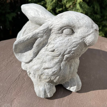 Concrete Rabbit Garden Statue 11&quot; Large Outdoor Realistic Bunny Cement Lawn Orna - £48.86 GBP