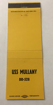 Vintage Matchbook Cover Matchcover US Navy USS Mullany DD-528 - £1.48 GBP