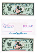 TWO $1 Disney Dollars 1989 Series W/ Consecutive Numbers D01806717A &amp; D0... - $34.65