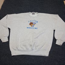 Vintage Falcon Wrestling Sweater Sweatshirt Adult Large Fleece Gray - $27.67