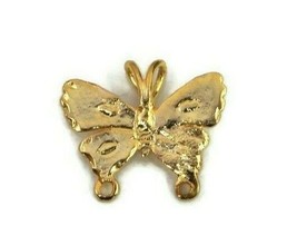 14K Yellow Gold Butterfly Charm Pendant - £130.62 GBP