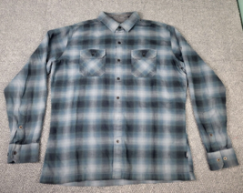 Kuhl Dillingr Shirt Men&#39;s Large Flannel Blue Black Plaid Outdoor Hiking ... - £17.99 GBP