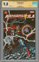 CGC SS 9.8 JLA Avengers #4 SIGNED George Perez Art Superman Mjolnir Cap&#39;s Shield - $494.99