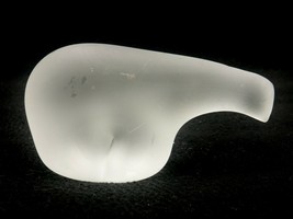 Heavy Frosted Glass Abstract Polar Bear Figurine, Shelf Decoration, Paperweight - £15.36 GBP