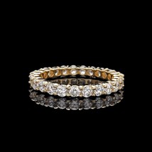 1CT Imitación Diamante Eternidad Completo Eterno Alianza Oro Amarillo Chapado - £105.37 GBP