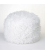 Fuzzy White Ottoman Pouf  - $56.69