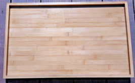 Clean Light Wooden Bamboo Serving Tray 21&quot; X 12.5&quot; X 1.25&quot; Rubber Feet  ... - $22.47