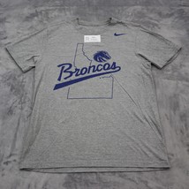 Nike Shirt Mens M Gray Denver Broncos Short Sleeve Crew Neck Graphic Casual Tee - $15.82