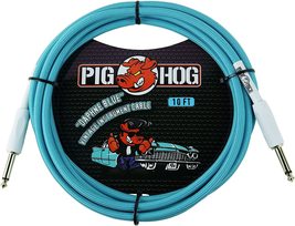 Pig Hog PCH10DB 1/4&quot; to 1/4&quot; Daphne Blue Guitar Instrument Cable, 10 Feet - £20.33 GBP