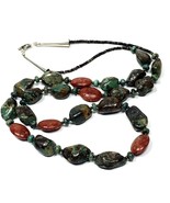 Natural Stone Polished Gemstone Multicolor Bead Necklace 29&quot; - £20.71 GBP