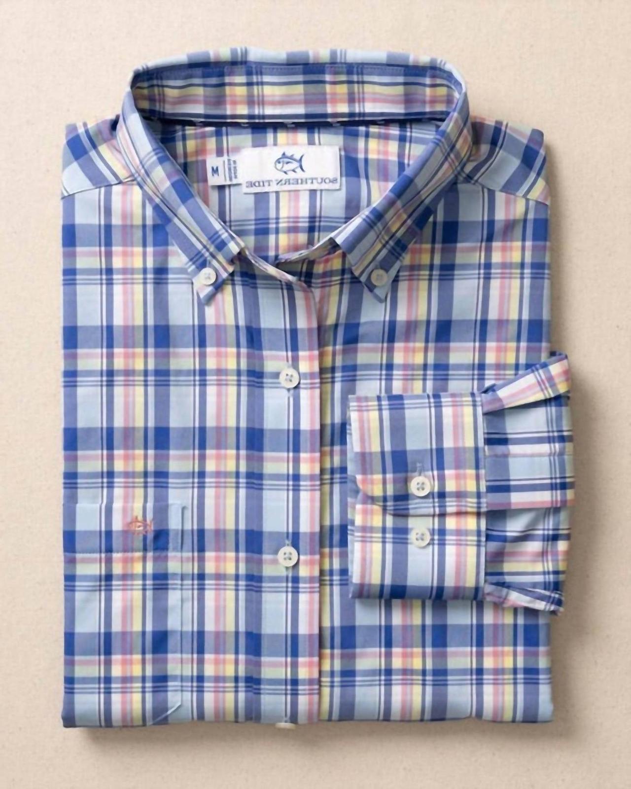 Southern Tide Brrr Intercoastal Charlesfort Plaid Long Sleeve Sport Shirt - $78.00