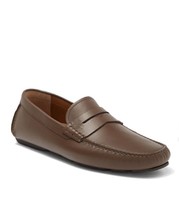 Bally Mens Sz 10 Warno Penny Loafers Driving Moc Shoes Slip On Brown Leather - £119.83 GBP