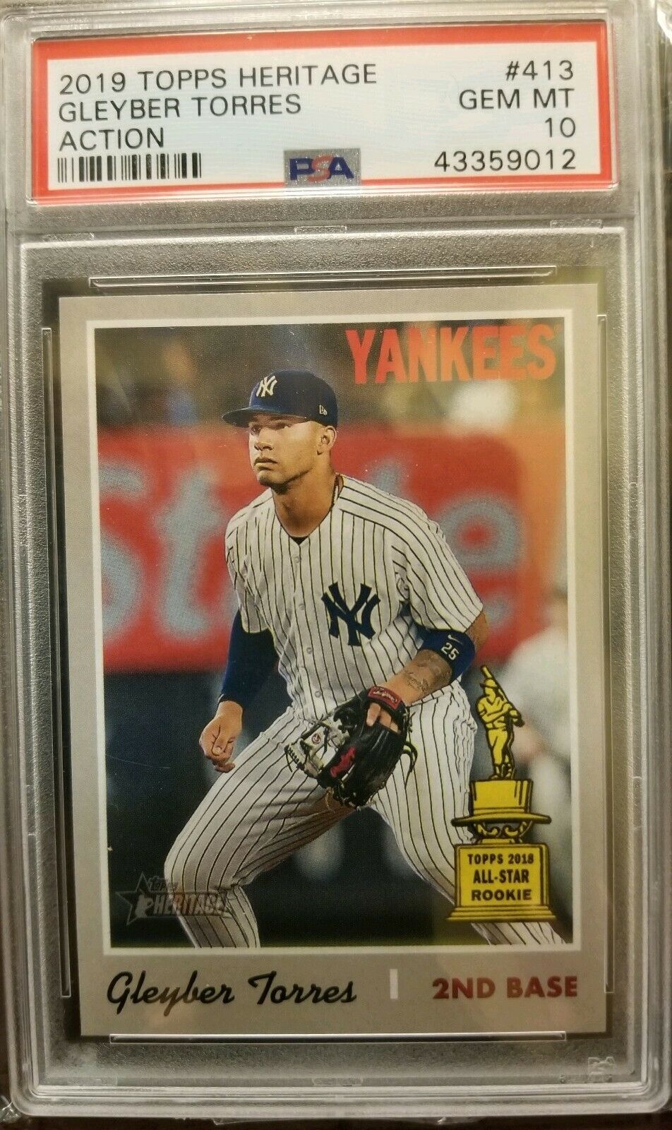 2019 Topps Heritage Torres Action Image SP PSA 10!!! - $99.00