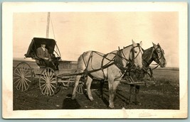 RPPC Horse and Buggy on Country Road 1904-18 AZO Postcard H5 - £4.63 GBP