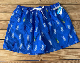 tsla NWT men’s pineapple swim shorts size 2XL blue T6 - £10.17 GBP