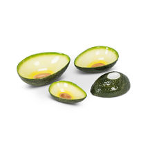 Avocado Shaped  Serving Bowls Small Nesting Set of 4 Ceramic Green Charcuterie image 3