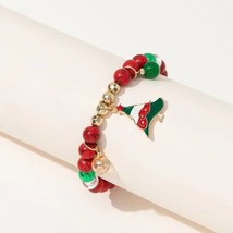 Xmas In July!! Christmas Tree Bracelet Charm Beaded Stretch Reduced!! - £3.09 GBP