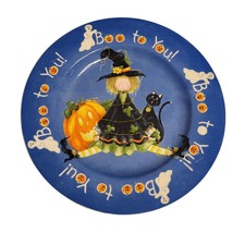 Sakura Kathy Hatch Boo To You Halloween Salad Dessert Plate Stoneware 8 1/4 in - £12.52 GBP