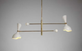 Stilnovo 2 Arm brass Sputnik Chandelier - Brass Light Apparatus lighting fixture - £321.45 GBP