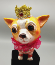 Chihuahua Ornament Glass Christmas Dog NWY Princess Glitter Holiday Pet 4&quot; Puppy - £7.67 GBP