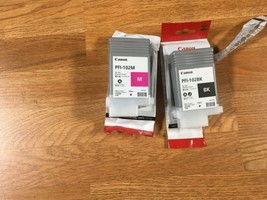 Lot of 2 Barely Used - OEM Canon PFI-102BK PFI-102M  Please See Pictures - £84.88 GBP