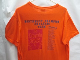 VTG 60s 70s Crayola NW Chalking Team Champion T Shirt Sz L Orange USA Rare - £62.14 GBP