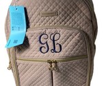 Bagsmart 3 Compartment Pink Backpack Quilted Initials Tags Large Roomy P... - £15.56 GBP
