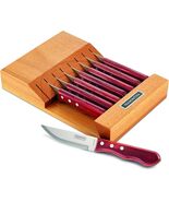 Tramontina 8 Pc Steak Knife Set with Hardwood Block Porterhouse Stainles... - $69.99