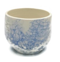 Handmade Pottery Cactus Planter Abstract Blue Design Modern Ceramic Flower Vase  - £72.75 GBP