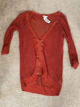 Anthropologie Silence Noise Cardigan Sweater Womens Size Small red Christmas - £20.16 GBP