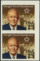 2513P, MNH XF Imperforate Pair 25¢ Eisenhower Proof Cat $875.00 - Stuart... - $700.00