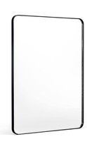 DOHEEM 24&quot;x36&quot; Wall Mirror for Bathroom Rounded Corner Mirror Black Metal Frame - £93.37 GBP