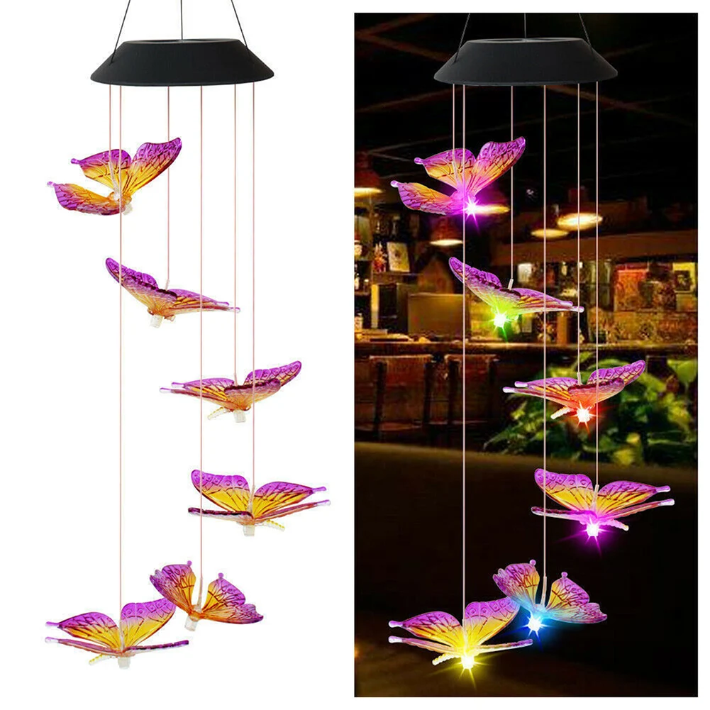 Led color changing solar wind chime light Waterproof Outdoor Windchime  Light So - £48.32 GBP